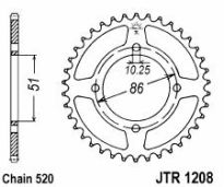 Steel rear sprocket 44 teeth