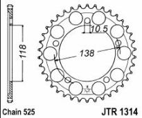 Steel rear sprocket 39 teeth