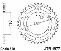 Steel rear sprocket 45 teeth