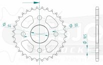 Steel rear sprocket 35 teeth