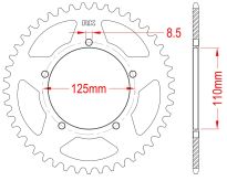 Steel rear sprocket 56 teeth