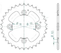 Steel rear sprocket 32 teeth