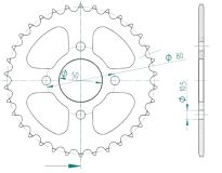 Steel rear sprocket 38 teeth