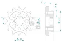 Front sprocket 14 teeth