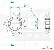 Front sprocket 9 teeth