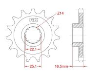 Front sprocket 14 teeth