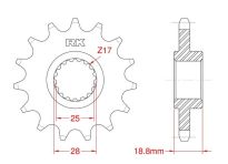 Front sprocket 15 teeth