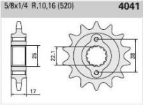 Front sprocket 15 teeth