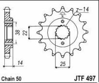 Front sprocket 15 teeth