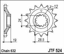 Front sprocket 15 teeth