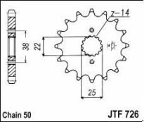 Front sprocket 14 teeth