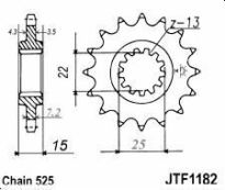 Front sprocket 15 teeth