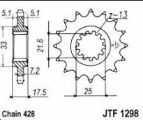 Front sprocket 17 teeth