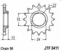 Front sprocket 16 teeth