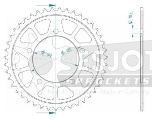 Steel rear sprocket 43 teeth