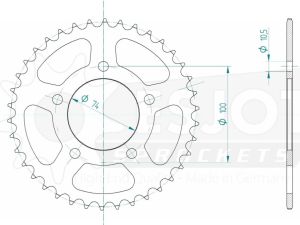 Steel rear sprocket 38 teeth