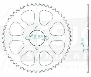 Steel rear sprocket 53 teeth