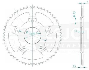 Steel rear sprocket 55 teeth