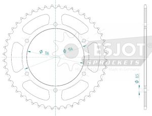 Steel rear sprocket 48 teeth