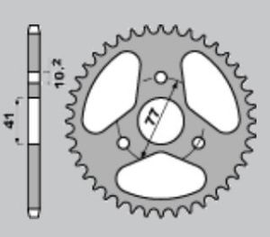 Aluminium rear sprocket 38 teeth