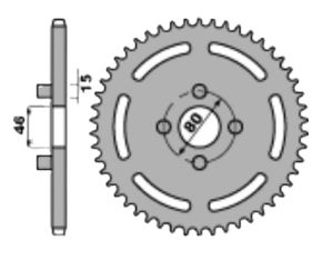 Steel rear sprocket 62 teeth