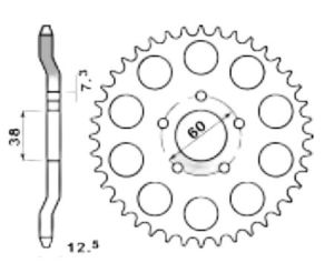 Steel rear sprocket 40 teeth