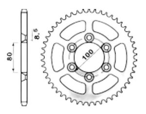 Steel rear sprocket 46 teeth