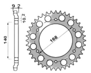 Steel rear sprocket 42 teeth