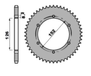 Steel rear sprocket 46 teeth