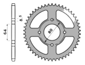 Steel rear sprocket 52 teeth