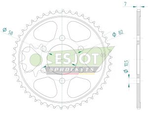 Steel rear sprocket 46 teeth