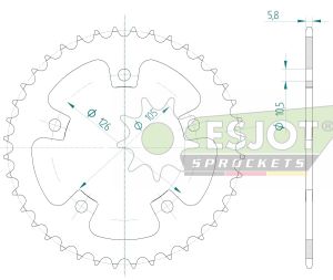 Steel rear sprocket 40 teeth