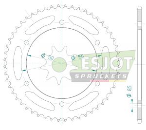 Steel rear sprocket 52 teeth