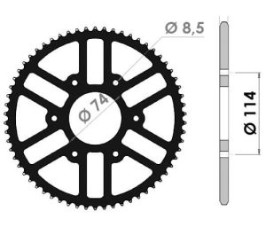 Steel rear sprocket 64 teeth