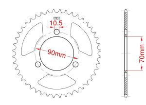 Steel rear sprocket 42 teeth