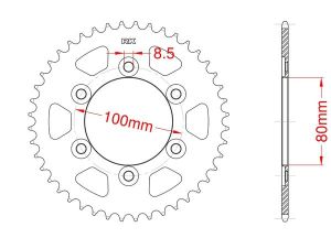 Steel rear sprocket 52 teeth