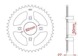 Steel rear sprocket 38 teeth