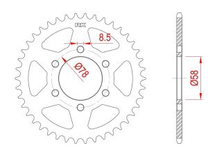 Steel rear sprocket 36 teeth