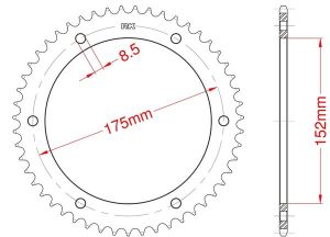 Steel rear sprocket 55 teeth