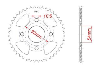 Steel rear sprocket 45 teeth