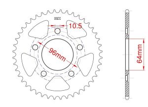 Steel rear sprocket 53 teeth