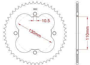 Steel rear sprocket 50 teeth