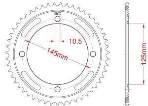 Steel rear sprocket 59 teeth