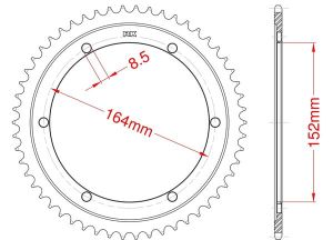 Steel rear sprocket 55 teeth