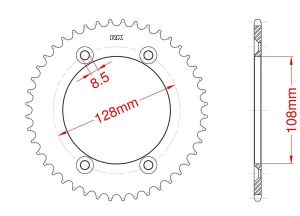 Steel rear sprocket 51 teeth