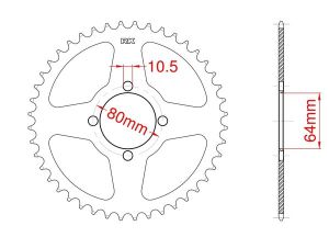 Steel rear sprocket 36 teeth