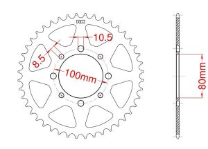 Steel rear sprocket 39 teeth