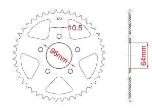 Steel rear sprocket 37 teeth