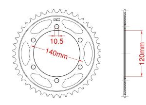 Steel rear sprocket 37 teeth