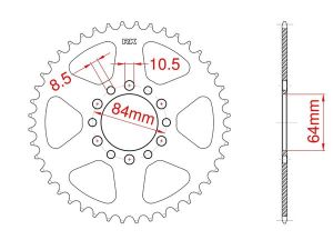 Steel rear sprocket 39 teeth